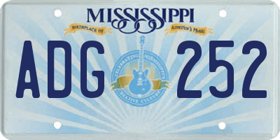 MS license plate ADG252