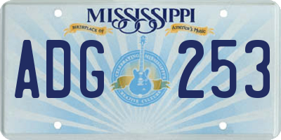 MS license plate ADG253