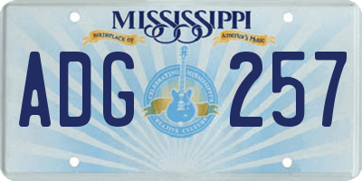 MS license plate ADG257
