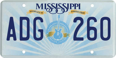 MS license plate ADG260