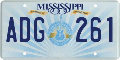 MS license plate ADG261