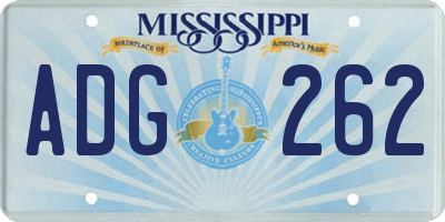 MS license plate ADG262