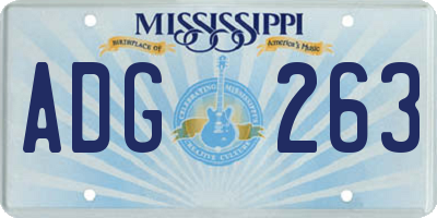 MS license plate ADG263