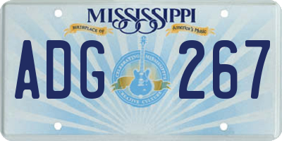 MS license plate ADG267