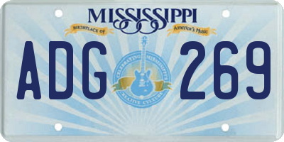 MS license plate ADG269