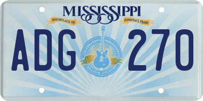 MS license plate ADG270