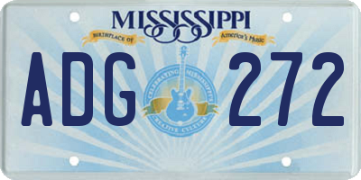MS license plate ADG272
