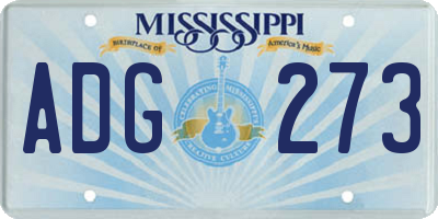 MS license plate ADG273