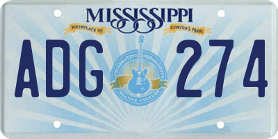 MS license plate ADG274