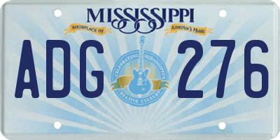 MS license plate ADG276