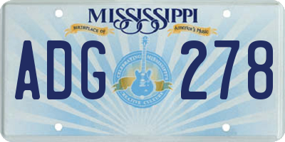MS license plate ADG278