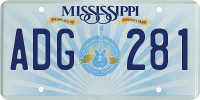 MS license plate ADG281