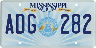 MS license plate ADG282