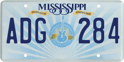 MS license plate ADG284