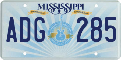 MS license plate ADG285