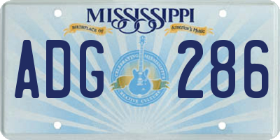 MS license plate ADG286