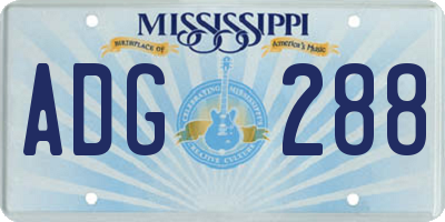 MS license plate ADG288