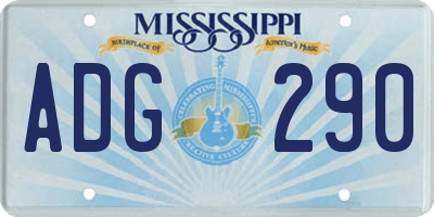 MS license plate ADG290