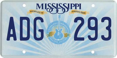 MS license plate ADG293