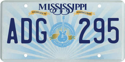 MS license plate ADG295