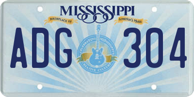 MS license plate ADG304