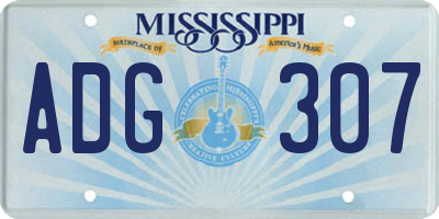 MS license plate ADG307