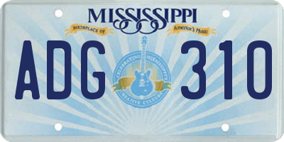 MS license plate ADG310