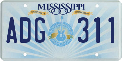 MS license plate ADG311