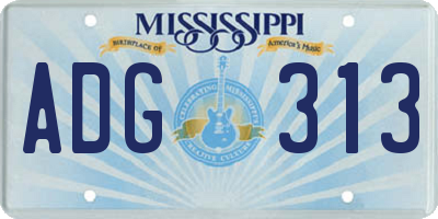 MS license plate ADG313