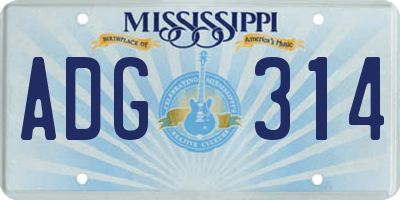 MS license plate ADG314