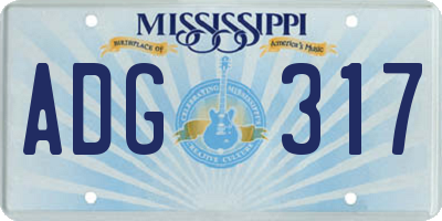 MS license plate ADG317