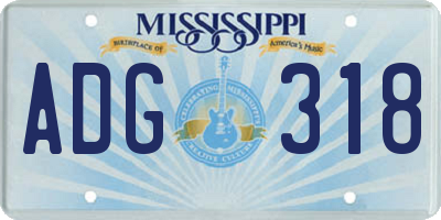 MS license plate ADG318