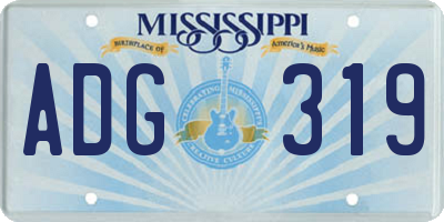 MS license plate ADG319
