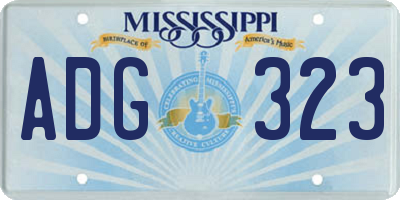 MS license plate ADG323