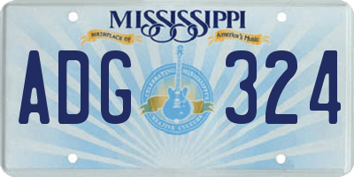 MS license plate ADG324