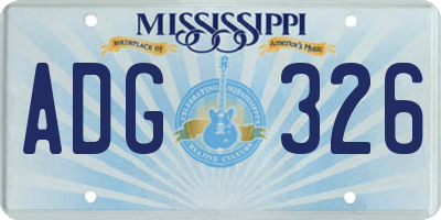 MS license plate ADG326