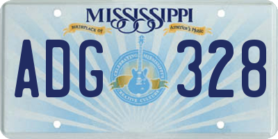 MS license plate ADG328