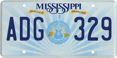 MS license plate ADG329