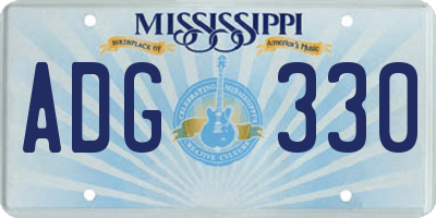 MS license plate ADG330