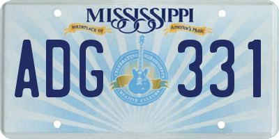 MS license plate ADG331