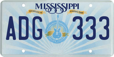 MS license plate ADG333