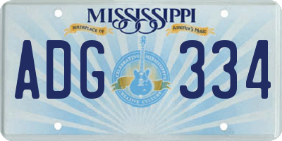 MS license plate ADG334