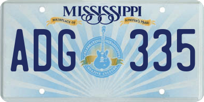 MS license plate ADG335