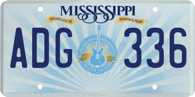 MS license plate ADG336