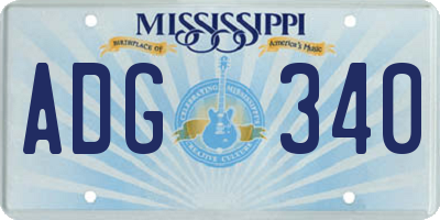 MS license plate ADG340