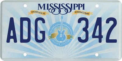 MS license plate ADG342