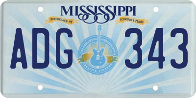 MS license plate ADG343
