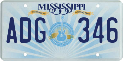 MS license plate ADG346