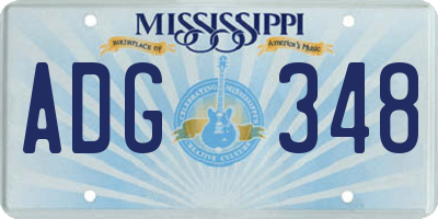 MS license plate ADG348