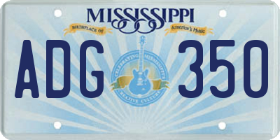MS license plate ADG350